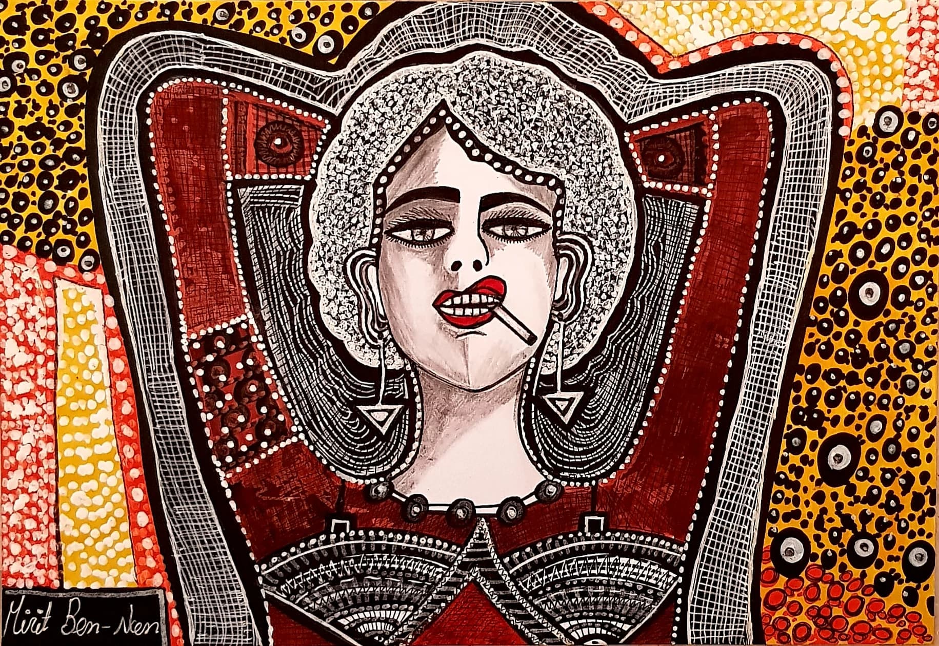 The woman in brown